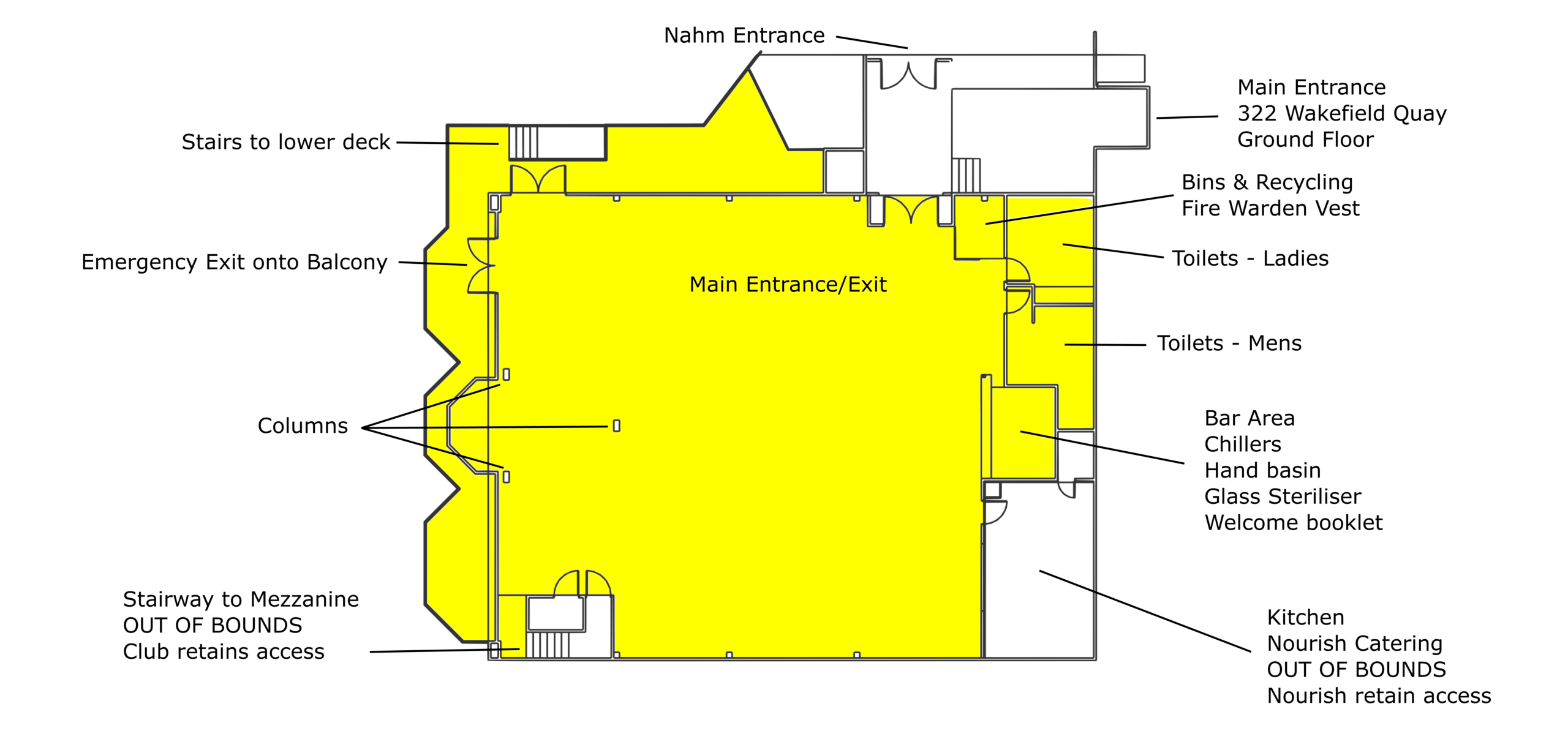 Site Plan for Special Alcohol Licence for the Aurora Lounge waterfront venue at Nelson Yacht Club