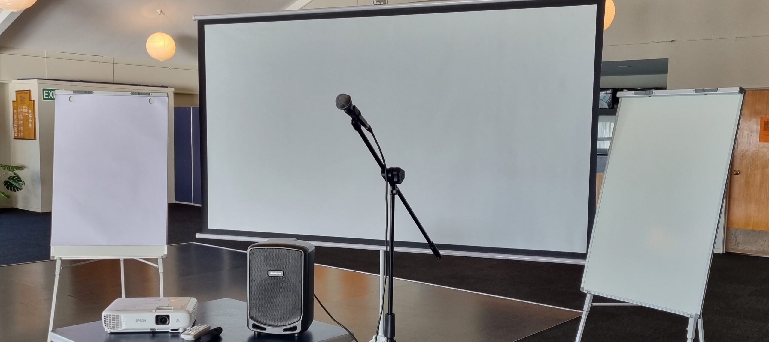 Basic AV package available to hire with workshop and meeting space